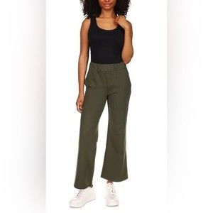 MICHAEL Michael Kors Terry Kick Flare Pants in Green, size Small